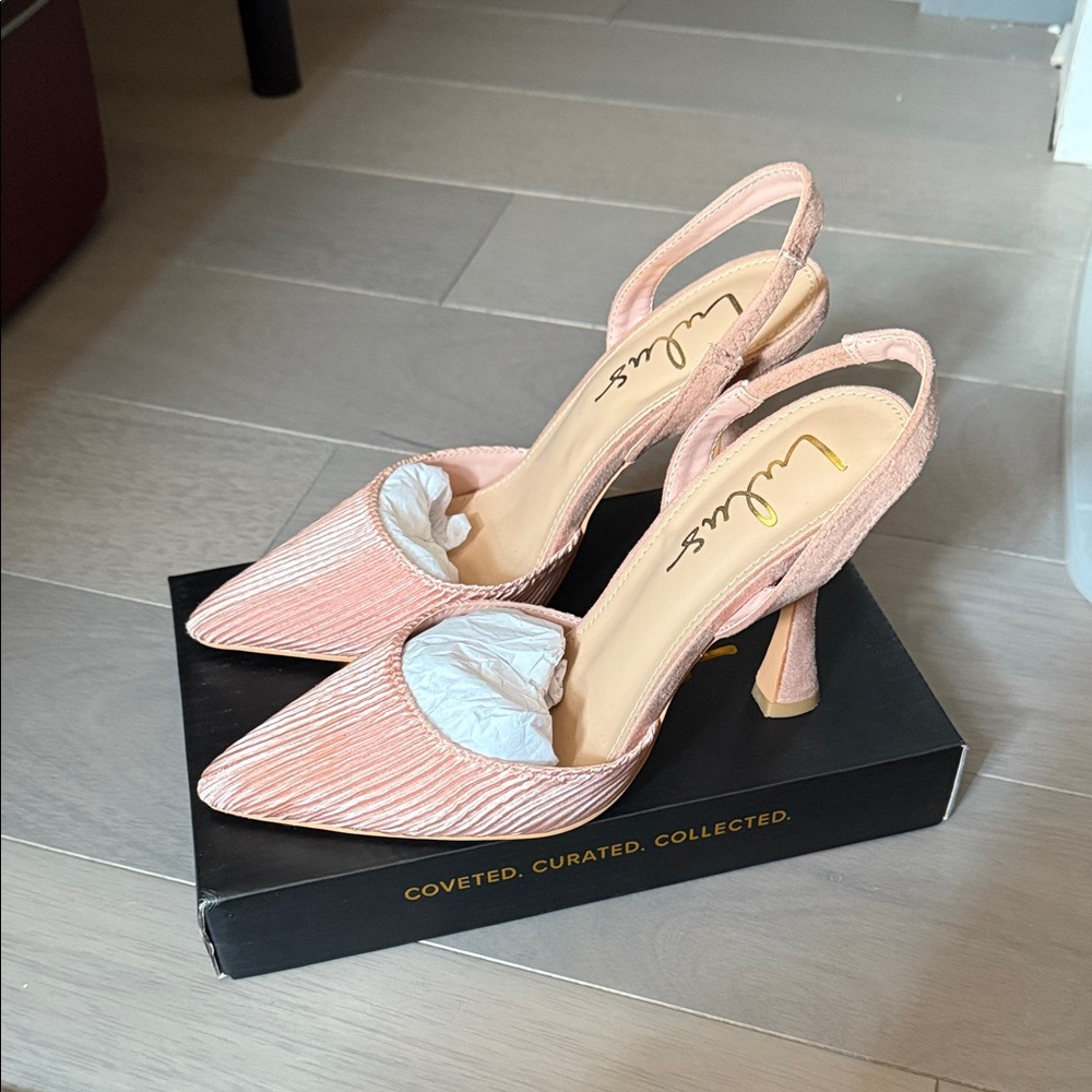 Lulu's Blush Pink Textured Heels